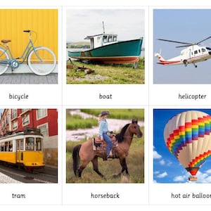 Besoins fondamentaux Cartes Montessori en 3 parties - Transport