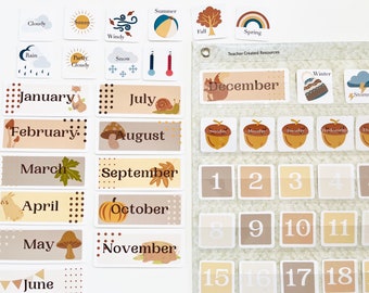 Classroom Calendar Card Set - Autumn Woodland