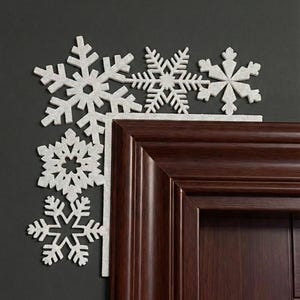 Archivo STL de esquina de puerta con copo de nieve, decoración navideña 3D (descarga digital)