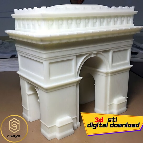 Arc de Triomphe 3D STL File Printable Paris Arc of Triumph Printable Digital Download 3D Model