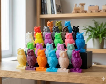 3D Printable Owl Figurine: Detailed STL File for Desk Decor