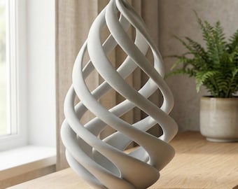 Spiral Vase 3D STL Model: CNC Printing, Home Decor (Digital Download)