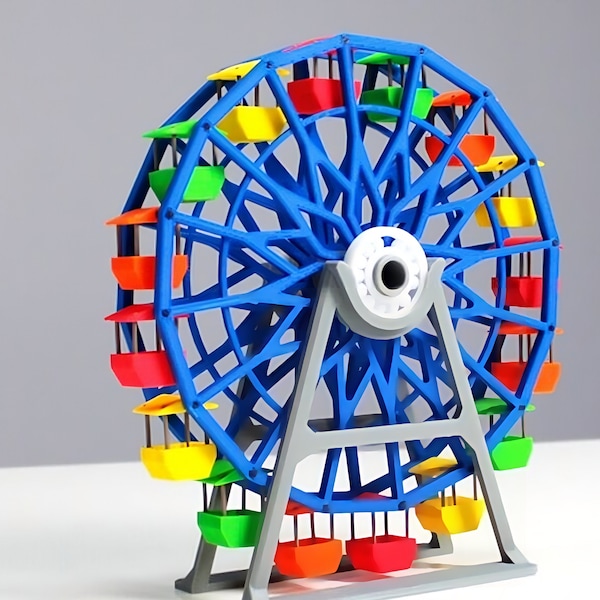 Grande roue 3D STL en téléchargement numérique, grande roue, télécabine, cadeau coloré pour enfants, fichier imprimable 3D