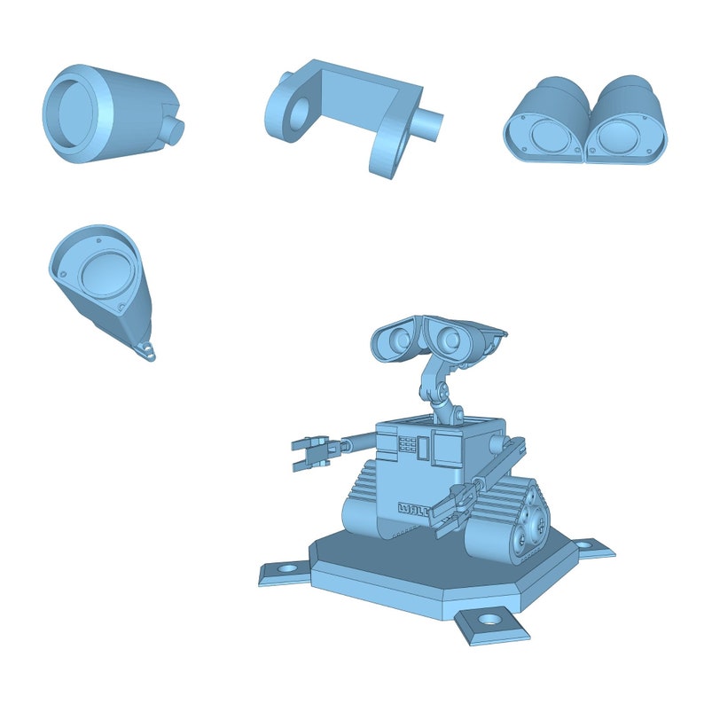 Walle Robot 3d STL Printable Wall E Joined Toys Pieces 3D Model STL