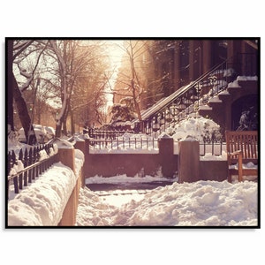 Brooklyn Brownstone in the Snow, NYC Wall Art, New York City Winter Photography, Art Prints Perfect for Home Decor