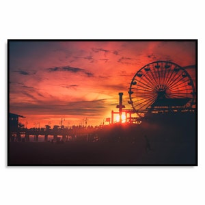 Santa Monica Beach Wall Art, Santa Monica Pier Print, Los Angeles Print, California Photo, Los Angeles Wall Art, Home Decor