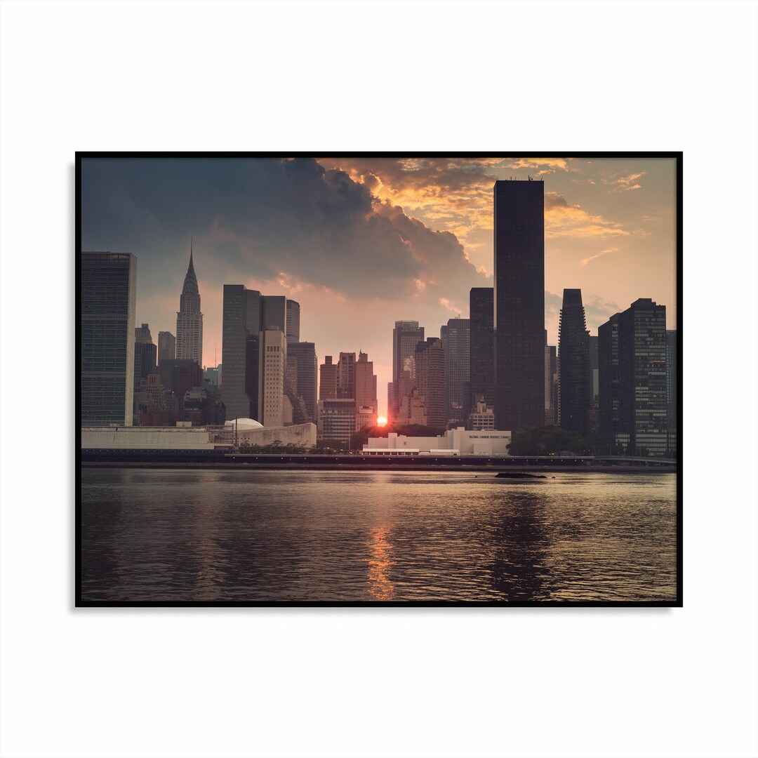 New York City Sunset Print, NYC Wall Art, New York Photography Print ...