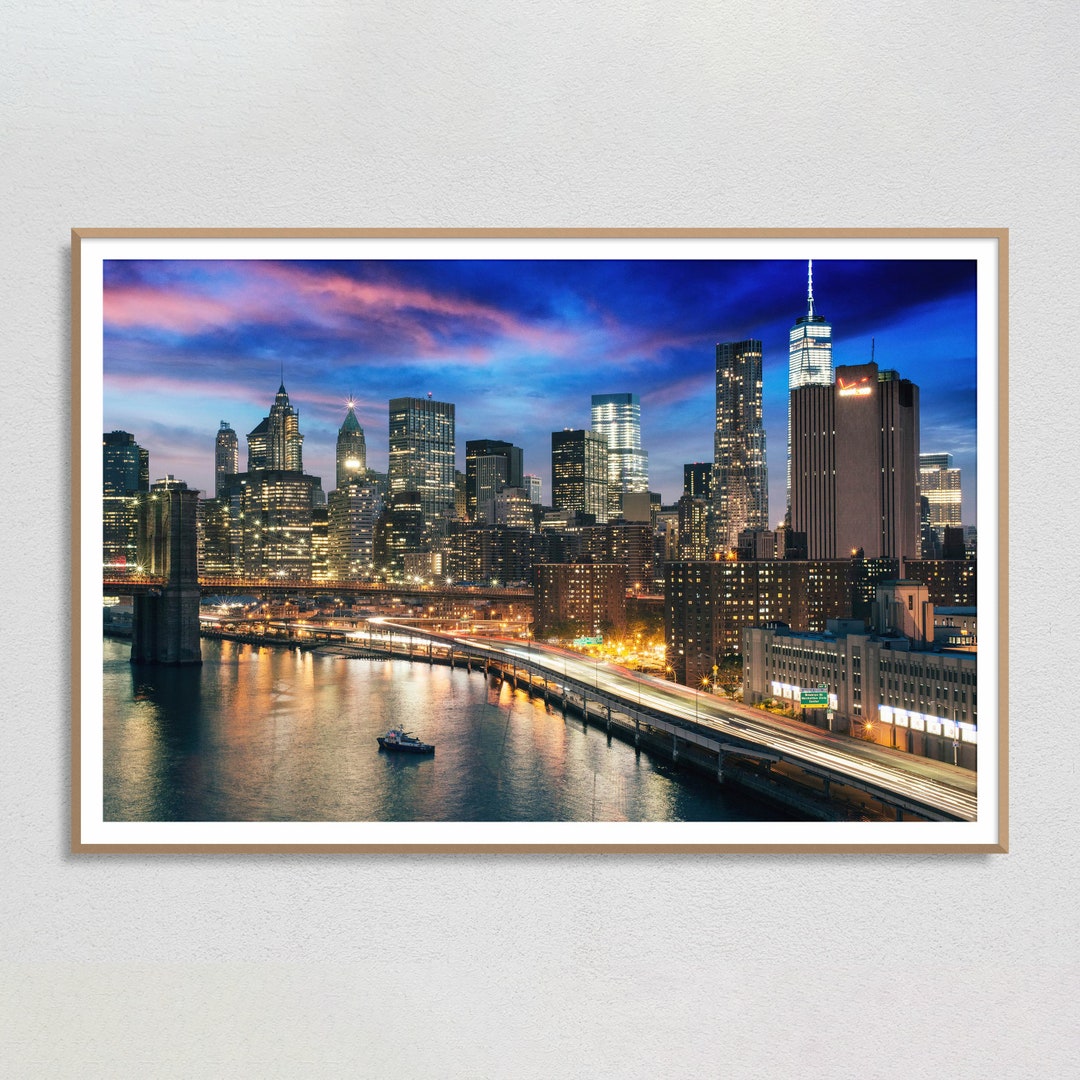 Stunning NYC Skyline Art Print, NYC Wall Art, Nightscape Photography of ...