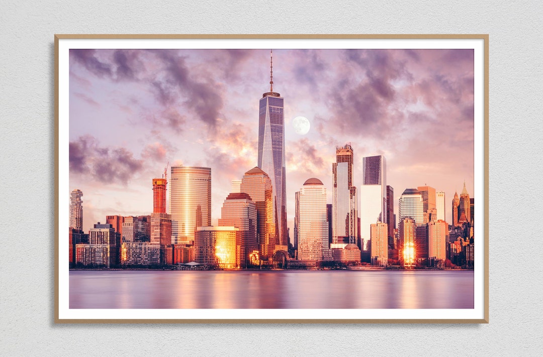 NYC Skyline Art Print New York Photography One World Trade Etsy