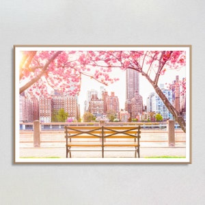 New York Spring Photography, NYC Wall Art, Cherry Blossom Print, New York City Print, Art Prints for Home Decor