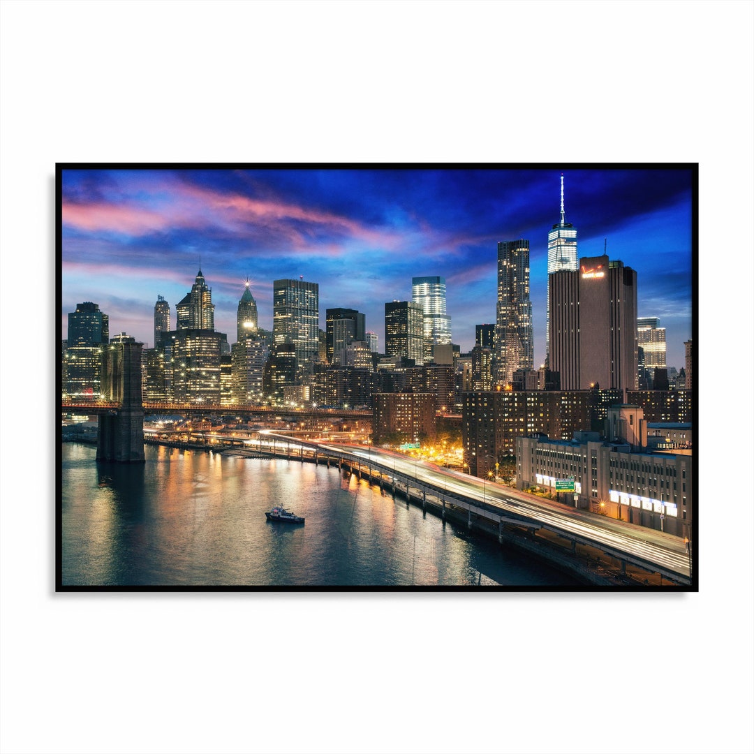 Stunning NYC Skyline Art Print, NYC Wall Art, Nightscape Photography of ...