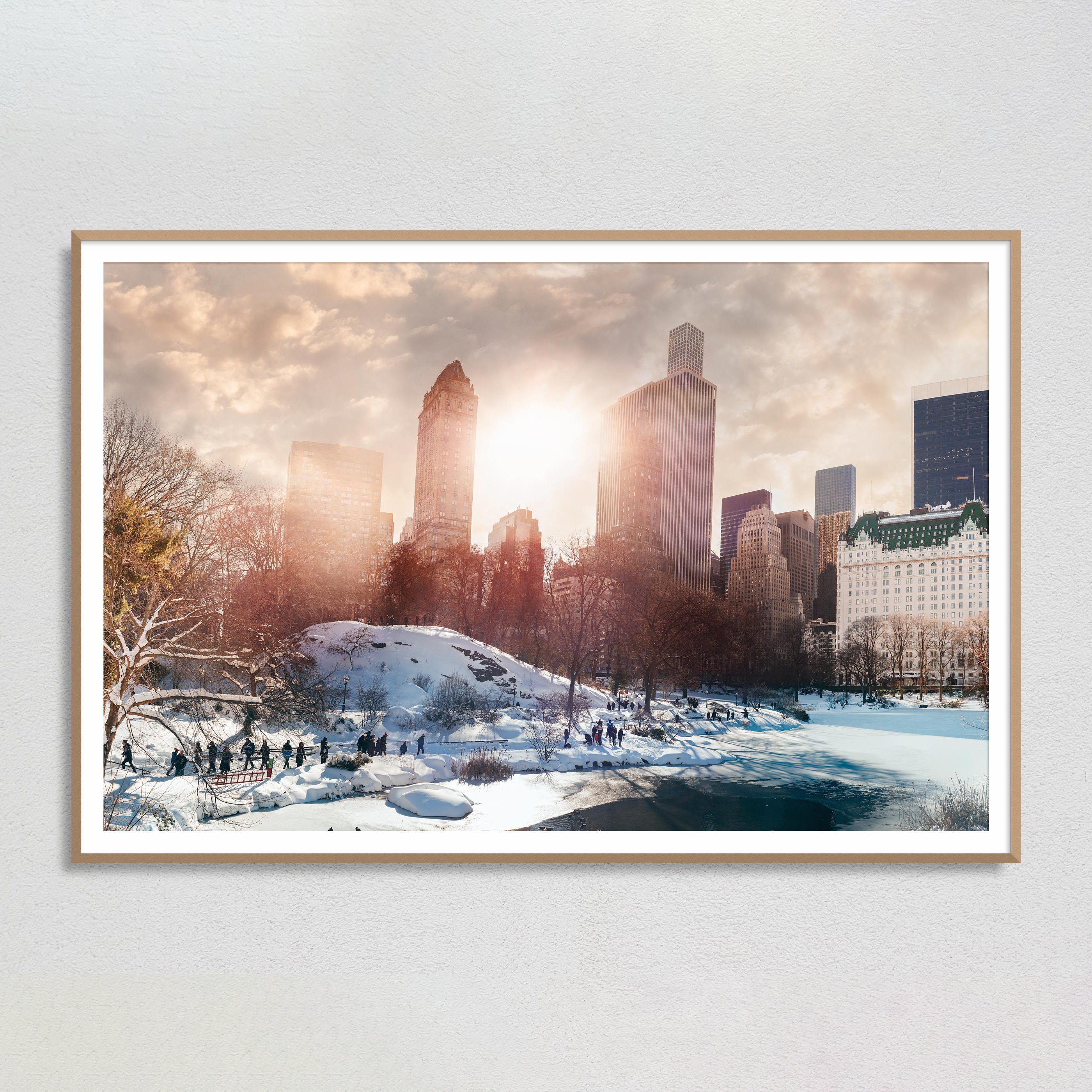Central Park Winter Wonderland Print, NYC Wall Art, Snowy New York ...
