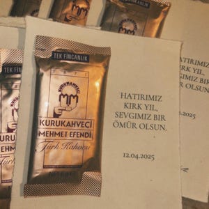 10x Gastgeschenke – Türkischer Mokka | Mehmet Efendi | Verlobung & Hochzeit | Personalisierte Geschenke mit Karte