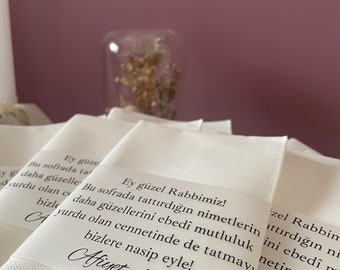 Serviettes personnalisées | ruban de serviette | Serviettes faites à la main | Serviettes de mariage | Fiançailles de serviettes