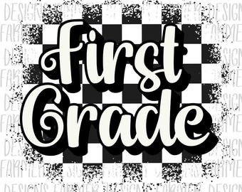 First Grade Checkered png, Retro Teacher Png Design, Teacher You Are Png, Back To School Png Design, First Day Of School Png Sublimation