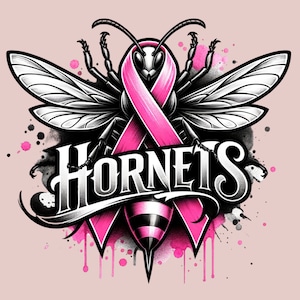 Breast Cancer Team Mascot Png Hornets Sublimation Dig Pink Pink Out Breast Cancer Ribbon Hornets Mascot Png Png Digital Design Download