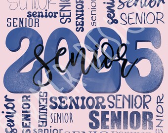 Trendy Senior 25 PNG, Senior Class of 2025 Sublimation Design, Senior 2025 Png, High School Shirt PNG Clipart