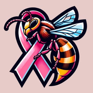Breast Cancer Team Mascot Png Hornets Sublimation Dig Pink Pink Out Breast Cancer Ribbon Hornets Mascot Png Png Digital Design Download