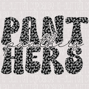 Floral Handwritten Team Mascot Png Panthers Sublimation Design Download  Panthers Mascot Png Go Panthers Png Digital Design Download