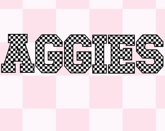 Mascotte d'équipe Png Aggies Sublimation Design Télécharger la mascotte Aggies Png Go Aggies Png Design numérique Télécharger des lettres à carreaux