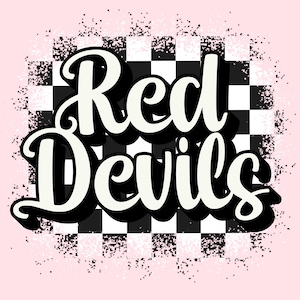 Mascotte de l&#39;équipe Png Diables rouges à sublimation Design Mascotte des Diables rouges Png Go Diables rouges Png Design numérique à télécharger