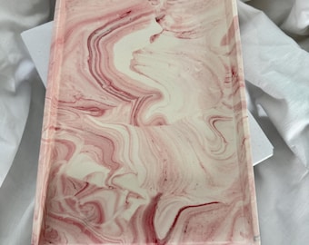 Rechthoekig jesmonietblad, betonnen rechthoekig dienblad, cadeaus voor thuis, snuisterijblad, cadeaus voor haar, snuisterijblad, decoratieve dienbladen