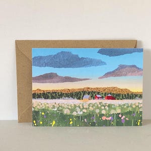 Midnight Sun Summer Postcard - A6 Card, Art Postcard, Premium Matte Stationery, Sweden Art Print, Landscape Art, Midsummer Illustration