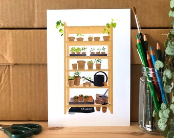Seed Starting A5 Poster: Garden Illustration, Spring Wall Decor (Digital Print)