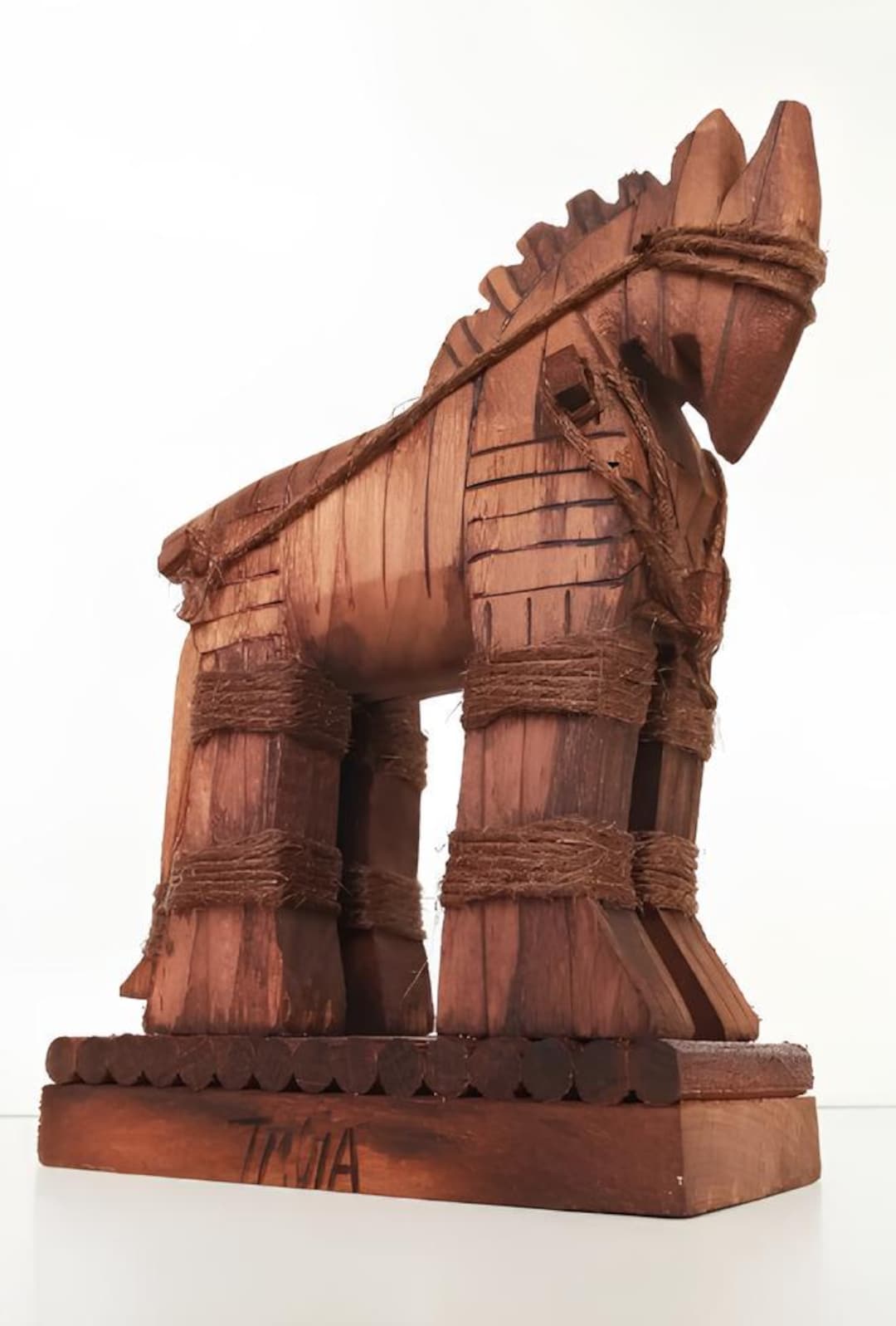 トロイの木馬 Wooden Vintage Troia Horse, Troy Horse Figurine, Trojan Horse
