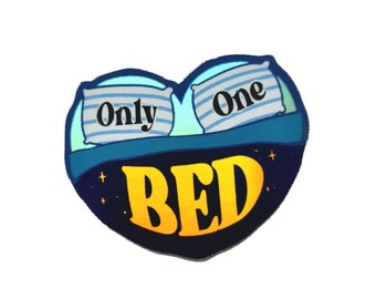 Trope sticker - Only One Bed fanfiction - holographic heart