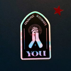 Holographic Glow in the dark sticker - Undone without you - The Locked Tomb inspired