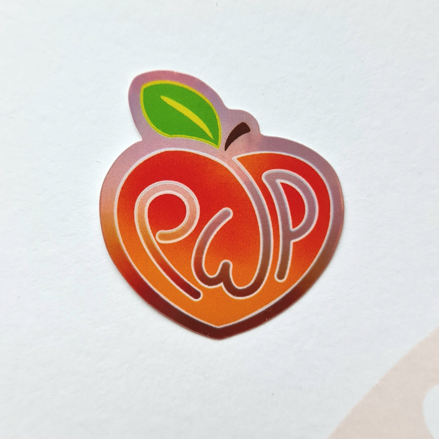 Sticker Pwp Trope Sticker - PWP Fanfiction - Holographic Peach Heart - Etsy