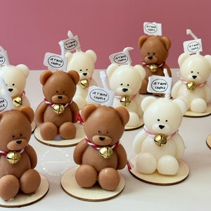 Handmade Mini Bear Candle - Perfect Customizable Gift Idea for Baby Showers, Welcome Baby Gifts