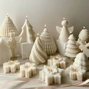 White Christmas Tree Candle, Merry Christmas Candle, Special Christmas Decorations, Santa Candle, Festival Gift, Stocking Holiday Home Decor