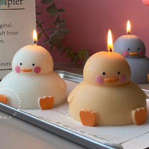 Chubby ducky candle, desk buddy, desk decoration, baby shower, indie kids, kawaii gift idea, birthday gifts, farm animal, desktop ornament