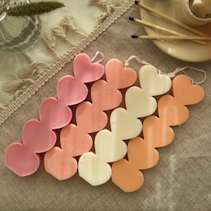 Heart Candles Set | Love Heart Shaped Candles | Romantic Gift | Valentine&#39;s Day Gift | Scented Candle