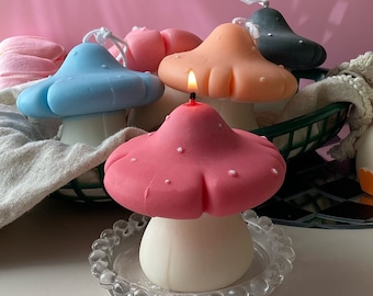 Mushroom candles, cottagecore decor, mushroom table decor, cute candles, gift idea, interior decor, decorative candles, aesthetic gift