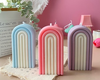 Arch Rainbow Candle | Tall Arch Candle | Home Decor | Colourful Candle | Pastel Candle | Scented candle
