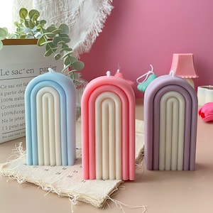 Arch Rainbow Candle | Tall Arch Candle | Home Decor | Colourful Candle | Pastel Candle | Scented candle