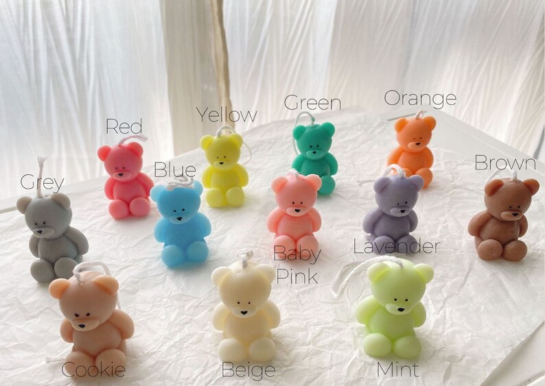 Bear Candle Mini Bear Candle Teddy Bear Animal Candle Etsy UK