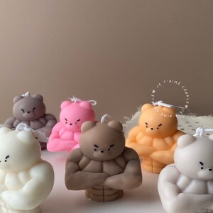 Buff Bear Candle | Cute Muscle Bear | Animal Candle | Teddy Bear Gift ...