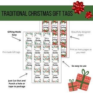 5 étiquettes cadeaux de Noël traditionnelles : étiquettes cadeaux, cadeaux de Noël, friandises
