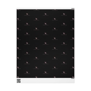 Papel de regalo con monograma en oro rosa / Papel de regalo de lujo negro