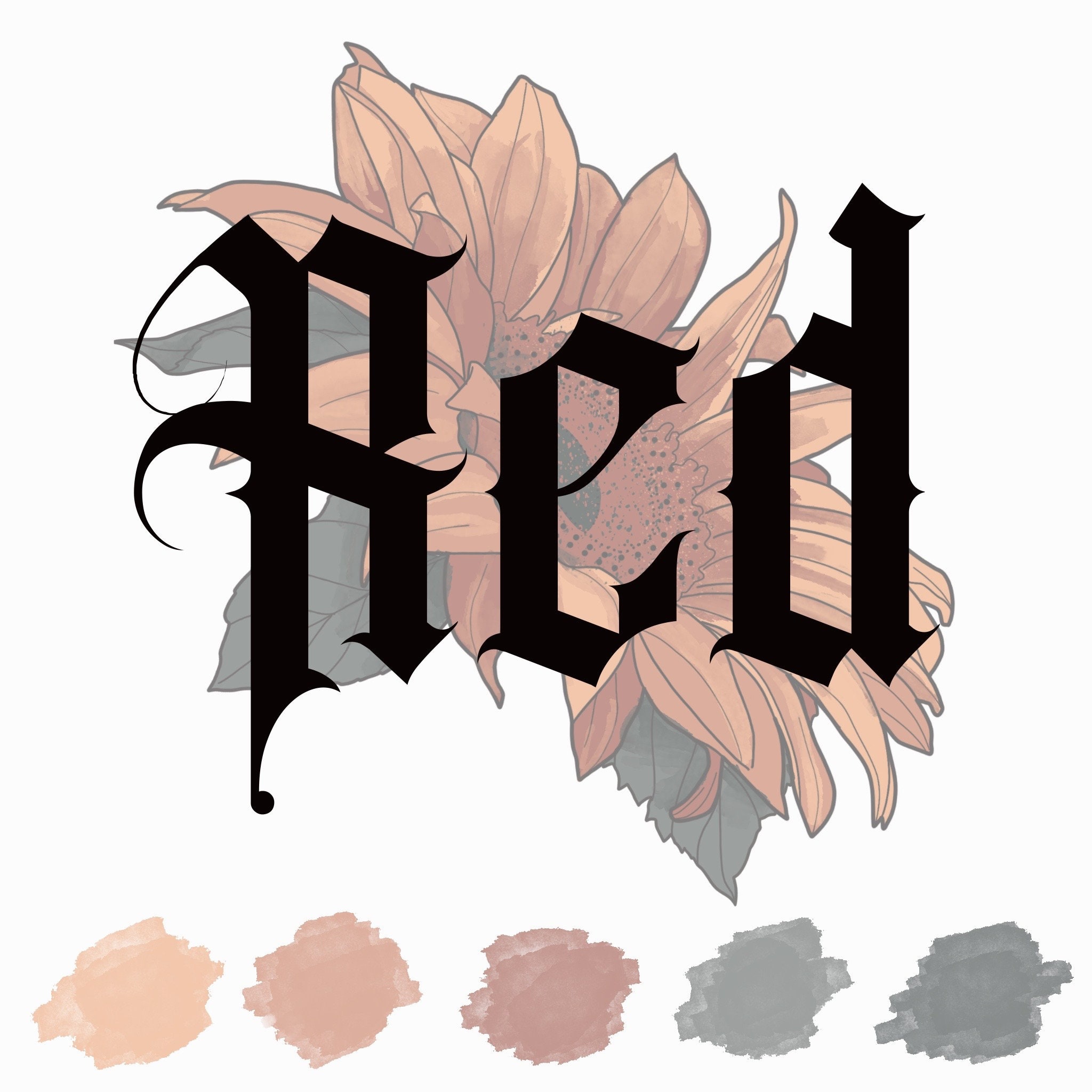 Sunflower Procreate Brush Pack, 20 Flower & Leaf Stamps, Floral Tattoo ...