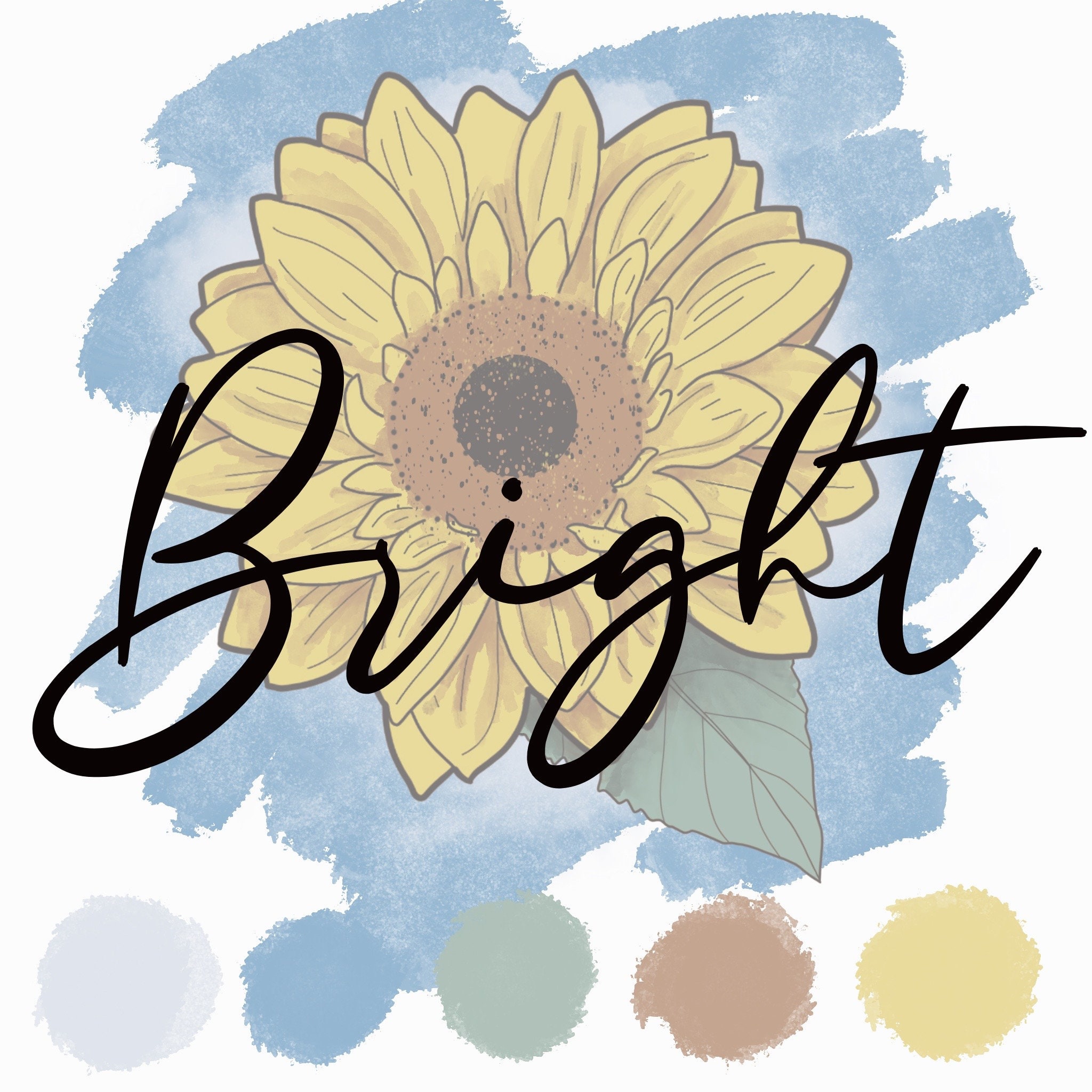 Sunflower Procreate Brush Pack, 20 Flower & Leaf Stamps, Floral Tattoo ...