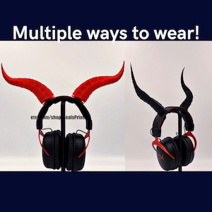 Maleficent style Horns Attachment for Headset, Gaming and Streaming Headset Accessories, cosplay, gaming streamer gift, bull horns
