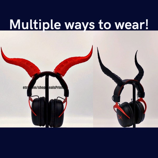 Maleficent style Horns Attachment for Headset, Gaming and Streaming Headset Accessories, cosplay, gaming streamer gift, bull horns