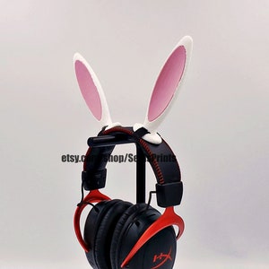 Uszy królika do zestawu słuchawkowego, uszy królika Akcesoria do słuchawek do gier i streamingu, cosplay, rekwizyt do streamingu, prezent dla streamera gier