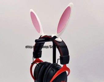 Bunny ears Attachment for Headset, rabbit ears Gaming and Streaming Headset Accessories, cosplay, Streaming Prop, gaming streamer gift