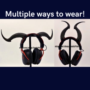 Tiefling Horns Attachment for Headset, Gaming and Streaming Headset Accessories, cosplay, gaming streamer gift, goat horns, ram horns, bard